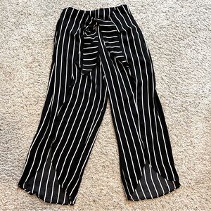 Black & White striped flowy pants
